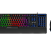 ANT ESPORTS KM550 Wired Gaming Keyboard & Mouse Combo – Multi-Color LED Backlighting – Adjustable DPI Optical Mouse – USB Plug & Play